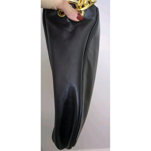 Michael Kors Stanthorpe Large Black Leather Shoulder Bag Gold Chain Strap NWT - Picture 8 of 16